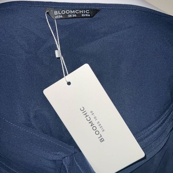 Bloomchic Navy chiffon Tunic With Front Pleating - Picture 6 of 13